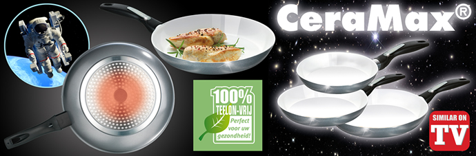 Ceramax® 3-delige pannenset, 's werelds nieuwste technologie voor energiezuinig, heerlijk én gezond koken!